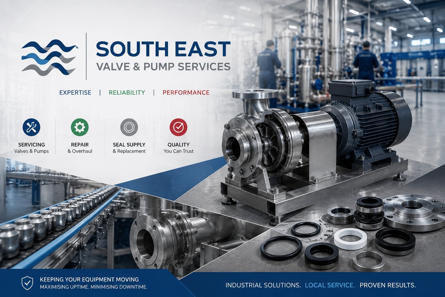 South East Valve and Pump Services - industrial valve and pump servicing, repair, seal supply and quality across Essex, Hertfordshire and London